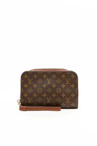 Pre-owned Louis Vuitton Monogram Orsay Clutch Bag In Brown