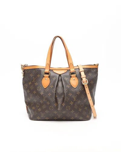 Pre-owned Louis Vuitton Monogram Palermo Pm Bag In Brown