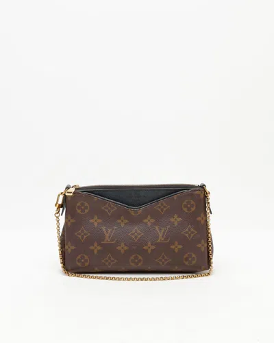 Pre-owned Louis Vuitton Monogram Pallas Clutch Bag In Brown