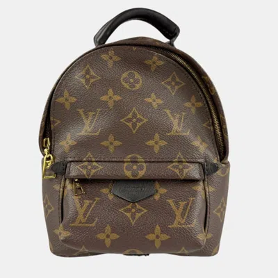 Pre-owned Louis Vuitton Monogram Palm Springs Backpack Mini Canvas Brown