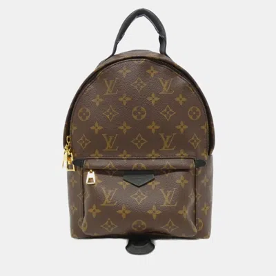 Pre-owned Louis Vuitton Monogram Palm Springs Backpack Pm In Brown
