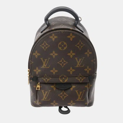 Pre-owned Louis Vuitton Monogram Palm Springs Mini Brown Canvas Backpack