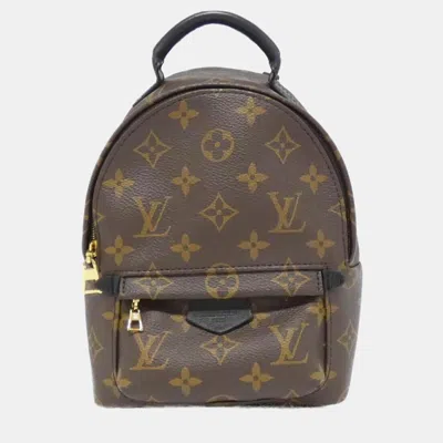 Pre-owned Louis Vuitton Monogram Palm Springs Mini Brown Coated Canvas Backpack