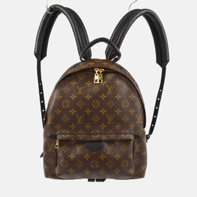 Pre-owned Louis Vuitton Monogram Palm Springs Mm Backpack In Black