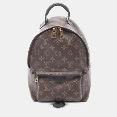 Pre-owned Louis Vuitton Monogram Palm Springs Pm Backpack In Brown