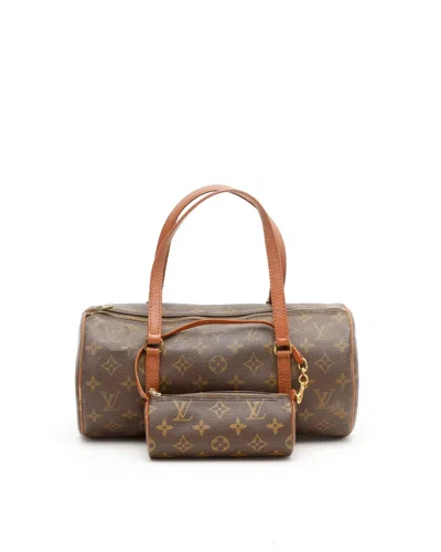 Pre-owned Louis Vuitton Monogram Papillon Pochette 30 Bag In Brown
