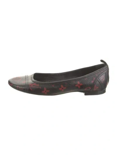 Pre-owned Louis Vuitton Monogram Pattern Ballet Flats In Black