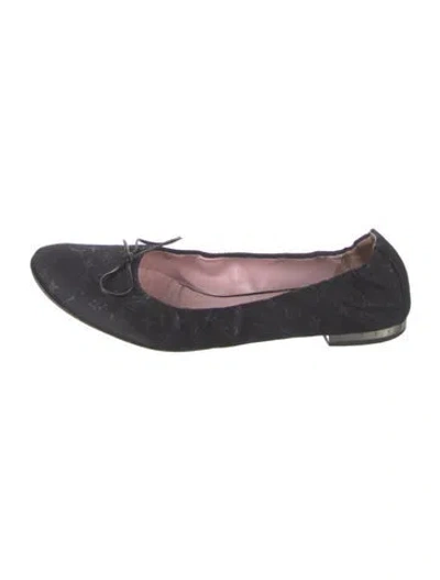 Pre-owned Louis Vuitton Monogram Pattern Ballet Flats In Black
