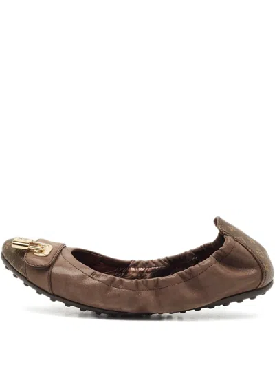 Pre-owned Louis Vuitton Monogram-pattern Ballet Flats In Brown