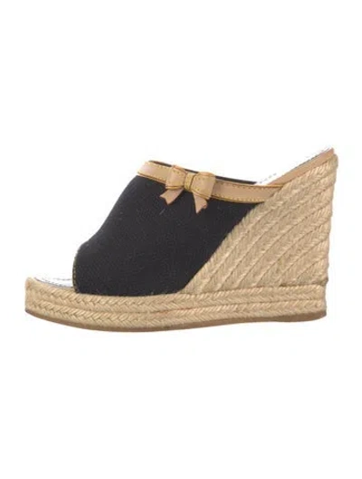 Pre-owned Louis Vuitton Monogram Pattern Canvas Espadrilles In Black