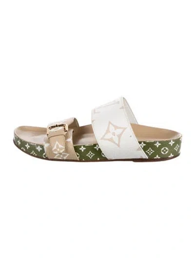 Pre-owned Louis Vuitton Monogram Pattern Canvas Slides In Multi