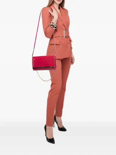 Pre-owned Louis Vuitton Monogram-pattern Clutch Bag In Red