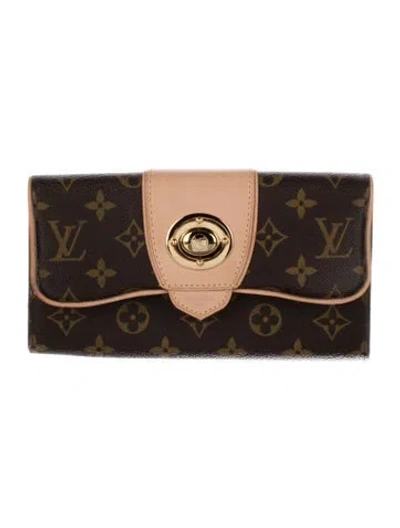 Pre-owned Louis Vuitton Monogram Pattern Coated Canvas Boetie Wallet In Brown