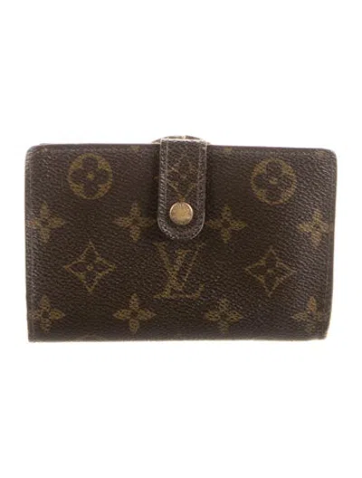 Pre-owned Louis Vuitton Monogram Pattern Coated Canvas Card Case In Brown
