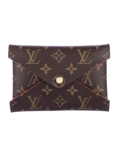 Pre-owned Louis Vuitton Monogram Pattern Coated Canvas Card Holder In Brown