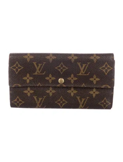 Pre-owned Louis Vuitton Monogram Pattern Coated Canvas Continental Wallet In Brown