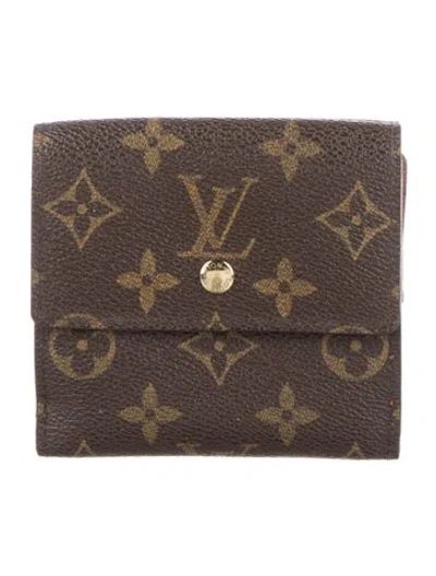 Pre-owned Louis Vuitton Monogram Pattern Coated Canvas Elise Wallet In Brown