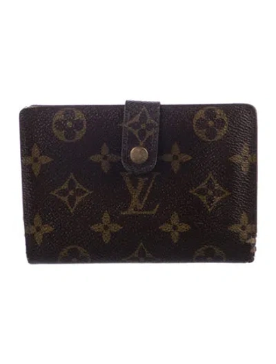 Pre-owned Louis Vuitton Monogram Pattern Coated Canvas French Purse In Brown