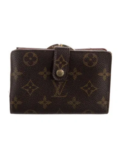 Pre-owned Louis Vuitton Monogram Pattern Coated Canvas French Purse In Brown