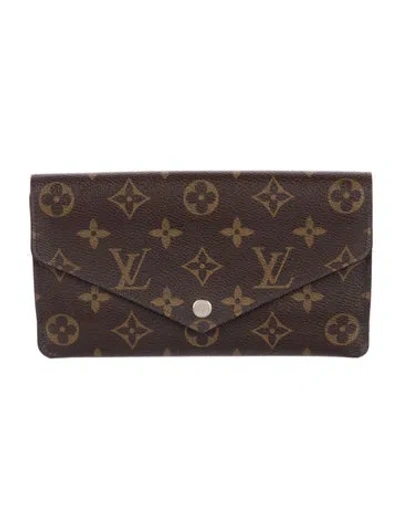 Pre-owned Louis Vuitton Monogram Pattern Coated Canvas Jeanne Wallet In Brown