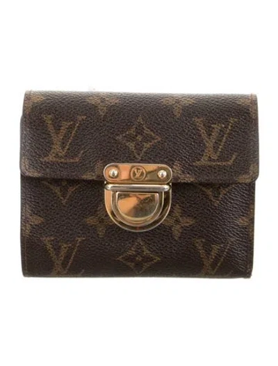 Pre-owned Louis Vuitton Monogram Pattern Coated Canvas Koala Wallet In Brown