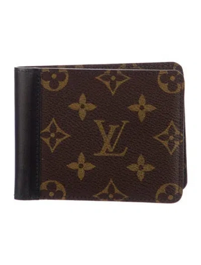 Pre-owned Louis Vuitton Monogram Pattern Coated Canvas Multiple Wallet In Brown