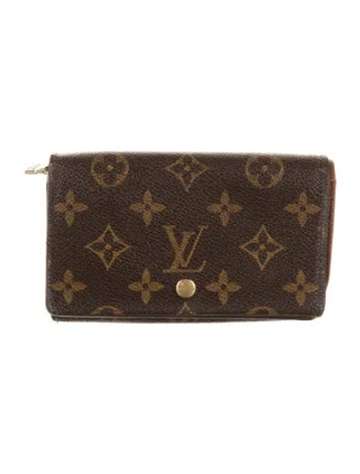 Pre-owned Louis Vuitton Monogram Pattern Coated Canvas Wallet In Brown