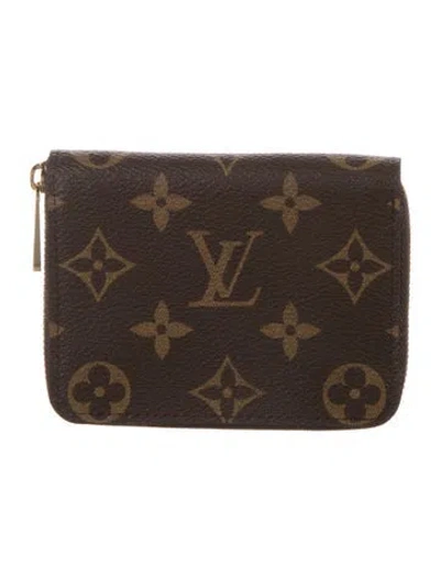 Pre-owned Louis Vuitton Monogram Pattern Coated Canvas Zippy Coin Purse W/ Tags In Brown