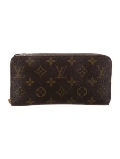 Pre-owned Louis Vuitton Monogram Pattern Coated Canvas Zippy Wallet In Brown