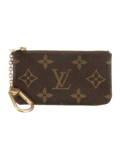 Pre-owned Louis Vuitton Monogram Pattern Coin Pouch In Brown