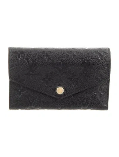 Pre-owned Louis Vuitton Monogram Pattern Empreinte Leather Curieuse Wallet In Black