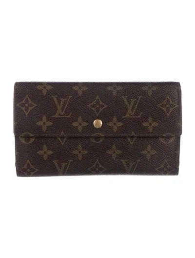 Pre-owned Louis Vuitton Monogram Pattern International Wallet In Brown