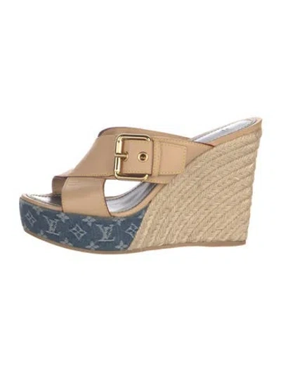 Pre-owned Louis Vuitton Monogram Pattern Leather Espadrilles