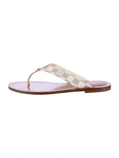 Pre-owned Louis Vuitton Monogram Pattern Leather Slides In Purple