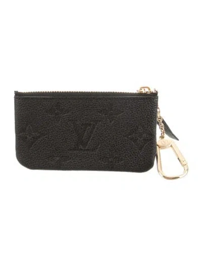 Pre-owned Louis Vuitton Monogram Pattern Leather Wallet In Black