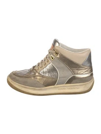 Pre-owned Louis Vuitton Monogram Pattern Leather Wedge Sneakers