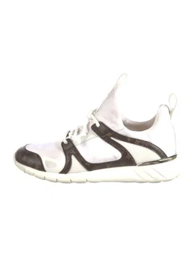 Pre-owned Louis Vuitton Monogram Pattern Neoprene Sneakers In White