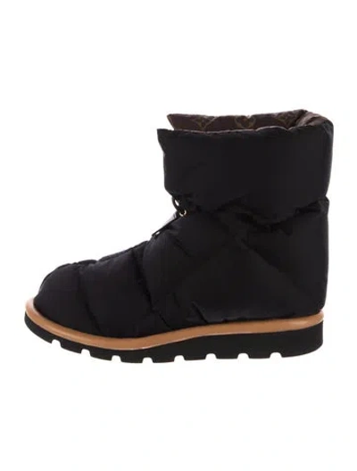 Pre-owned Louis Vuitton Monogram Pattern Nylon Boots In Black