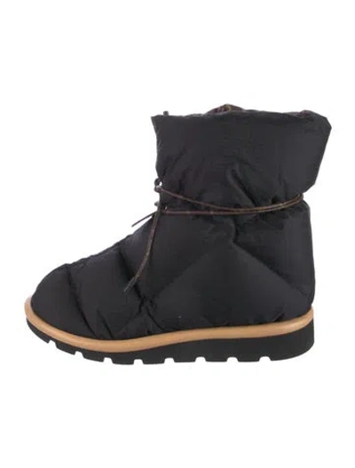 Pre-owned Louis Vuitton Monogram Pattern Nylon Lace-up Boots In Black