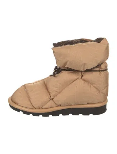 Pre-owned Louis Vuitton Monogram Pattern Nylon Lace-up Boots In Neutral