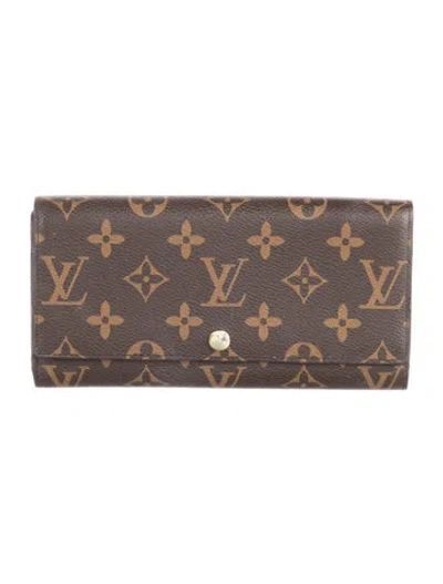 Pre-owned Louis Vuitton Monogram Pattern Sarah Wallet In Brown