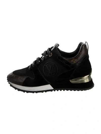 Pre-owned Louis Vuitton Monogram Pattern Suede Athletic Sneakers In Black
