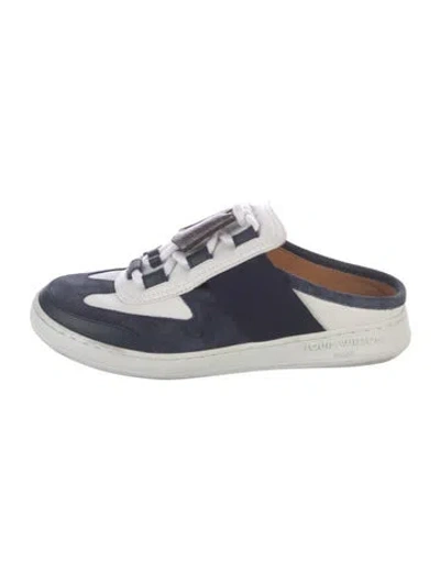 Pre-owned Louis Vuitton Monogram Pattern Suede Sneakers In Blue