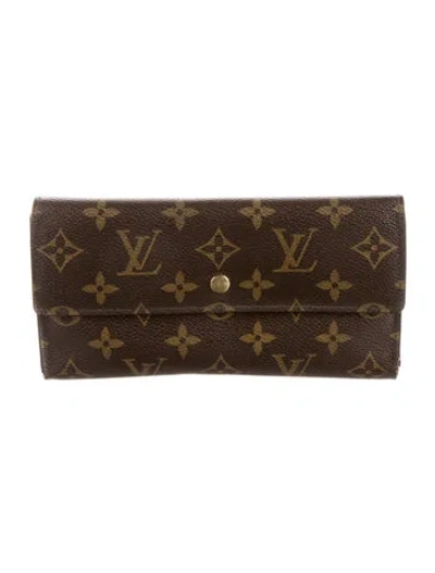 Pre-owned Louis Vuitton Monogram Pattern Wallet In Brown