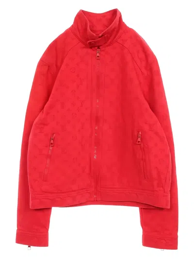 Pre-owned Louis Vuitton Monogram-pattern Zip-up Jacket In Red