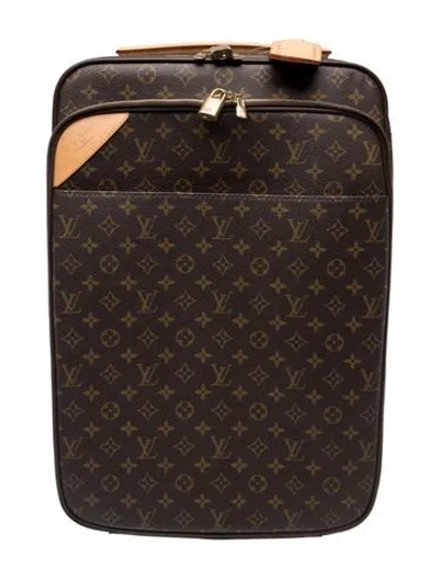 Pre-owned Louis Vuitton Monogram Pegase 55 Suitcase In Brown