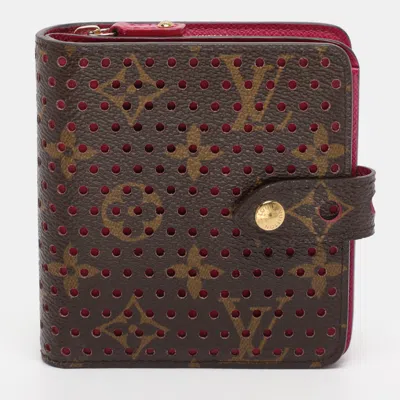 Pre-owned Louis Vuitton Monogram Perforated Canvas Limited Edition Wallet In Brown