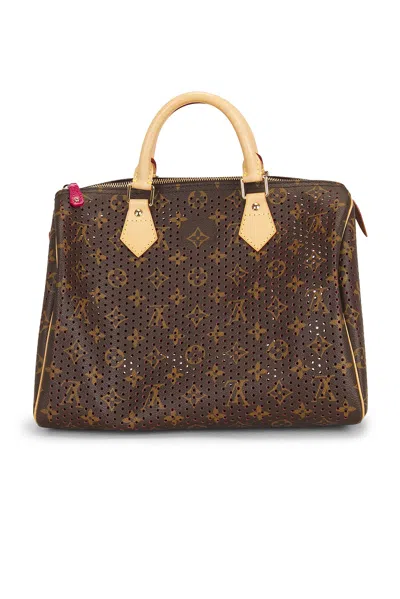 Pre-owned Louis Vuitton Monogram Perforated Speedy 30 Handbag In Brown