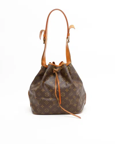Pre-owned Louis Vuitton Monogram Petit Noé Bag In Brown