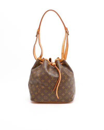Pre-owned Louis Vuitton Monogram Petit Noé Bag In Brown